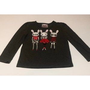 2/$20 Beautees Bunny Long Sleeved Shirt sz 6x Girl